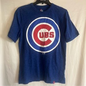 Majestic Chicago Cubs MLB Baseball Blue T-Shirt Size Small